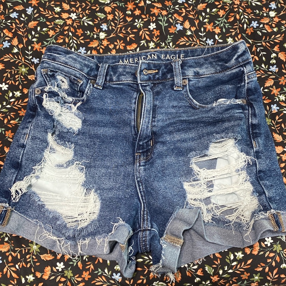 Denim ripped shorts